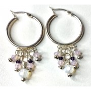 039 anneaux argent sterling swarovski rose